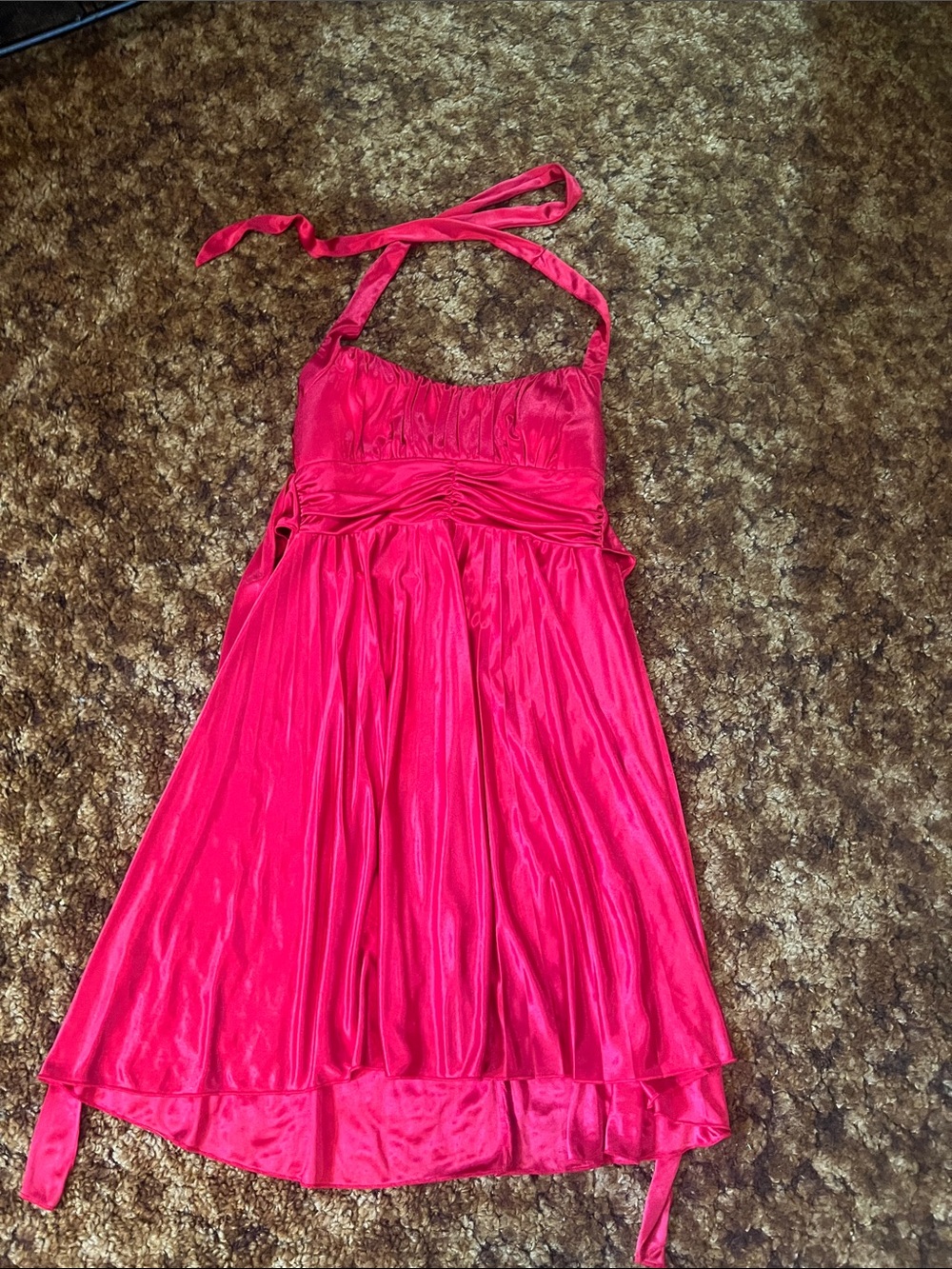 Red Halter Party Dress